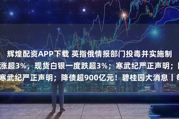辉煌配资APP下载 英指俄情报部门投毒并实施制裁，俄方回应；Meta涨超3%，现货白银一度跌超3%；寒武纪严正声明；降债超900亿元！碧桂园大消息丨每经早参